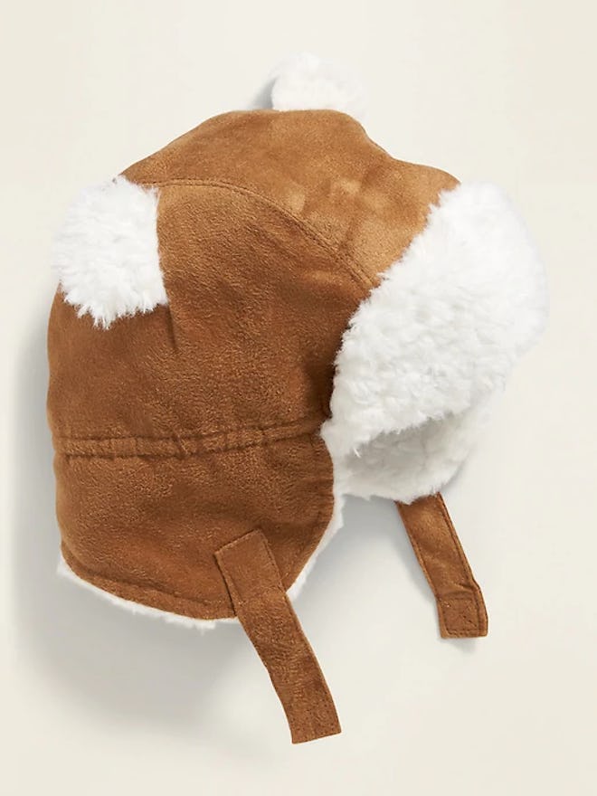 Faux-Suede Sherpa Trapper Hat