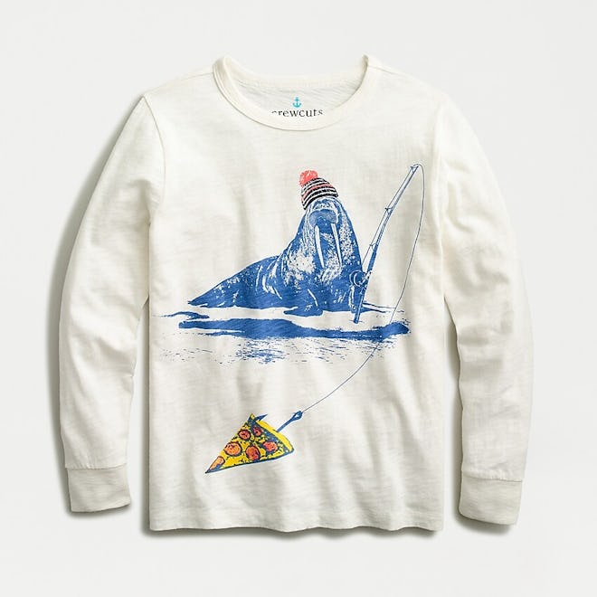 Kids' Long-Sleeve Fishing Walrus T-Shirt