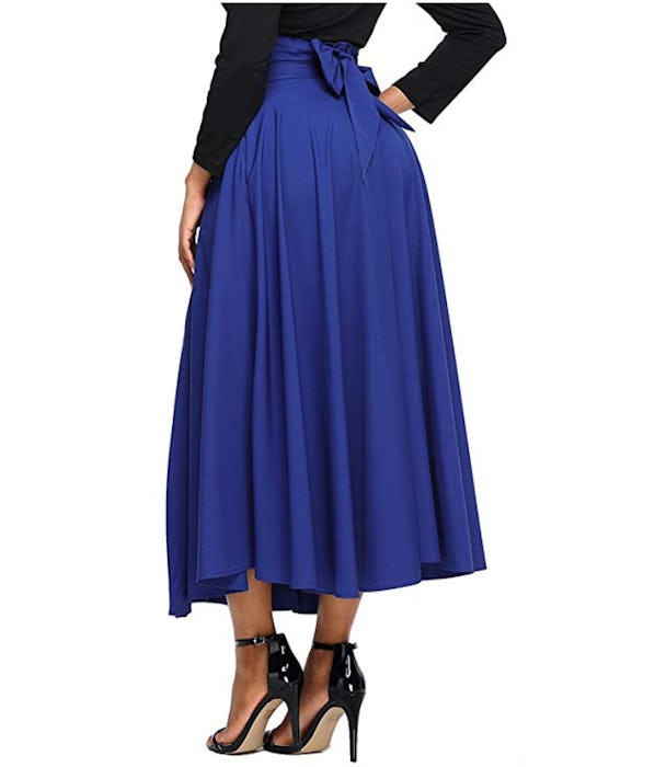 Asvivid High Waist Maxi Skirt with Pocket