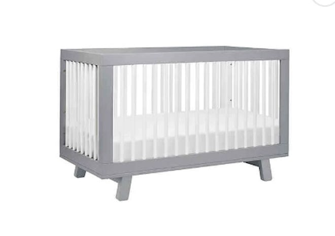 Babyletto Hudson 3-in-1 Convertible Crib in Grey/White
