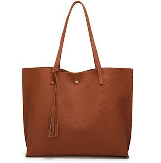 Women's Soft Faux Leather Tote Shoulder Bag