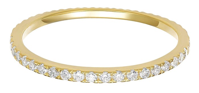 PAVOI 14K Gold Plated Sterling Silver CZ Ring