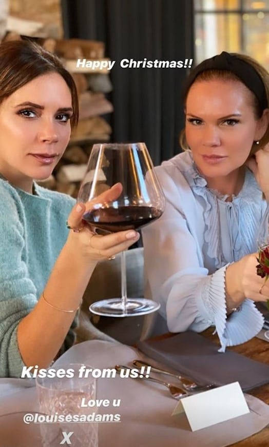 Victoria Beckham and her sister Louise Adams