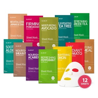 Glam Up Facial Sheet Masks (12-Pack) 