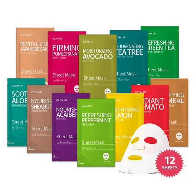 Glam Up Facial Sheet Masks (12-Pack) 