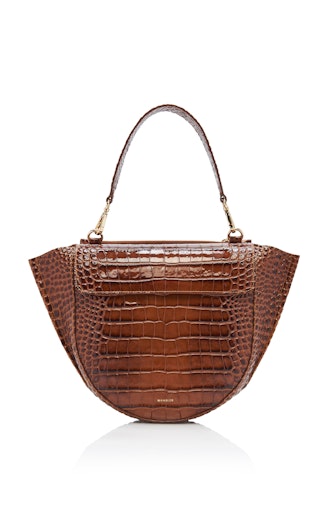 Croc-Effect Leather Bag