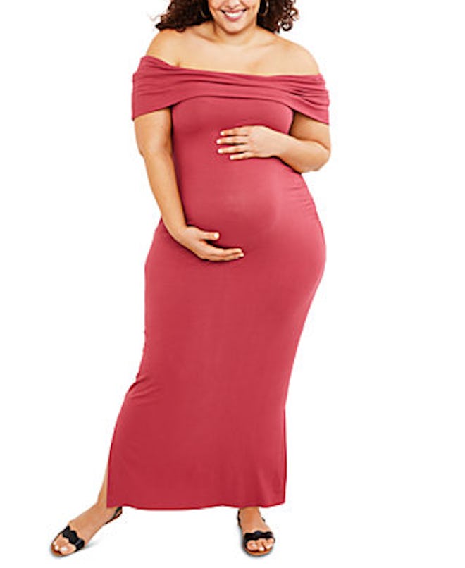 Motherhood Maternity Off-The-Shoulder Maxi Dress