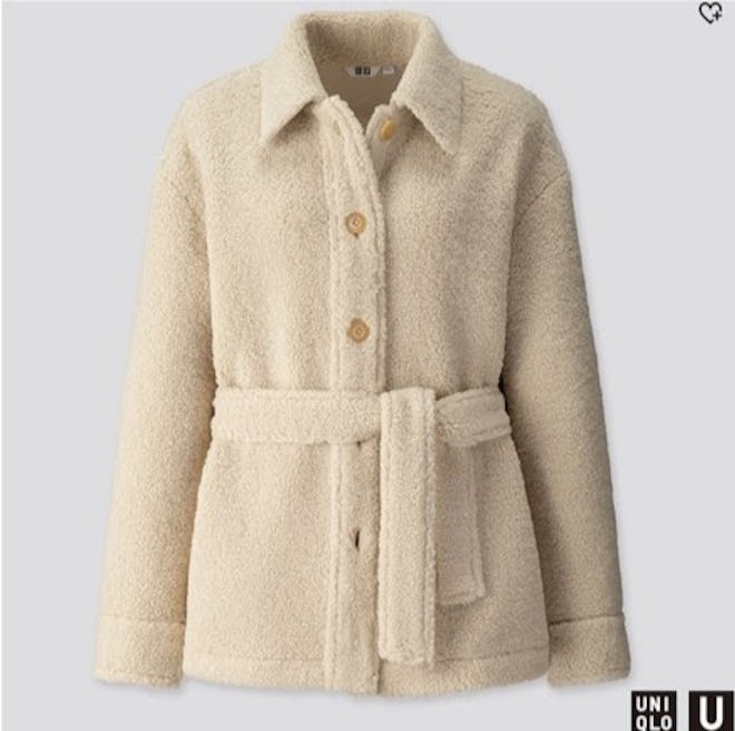 Pile-Lined Fleece Short Coat