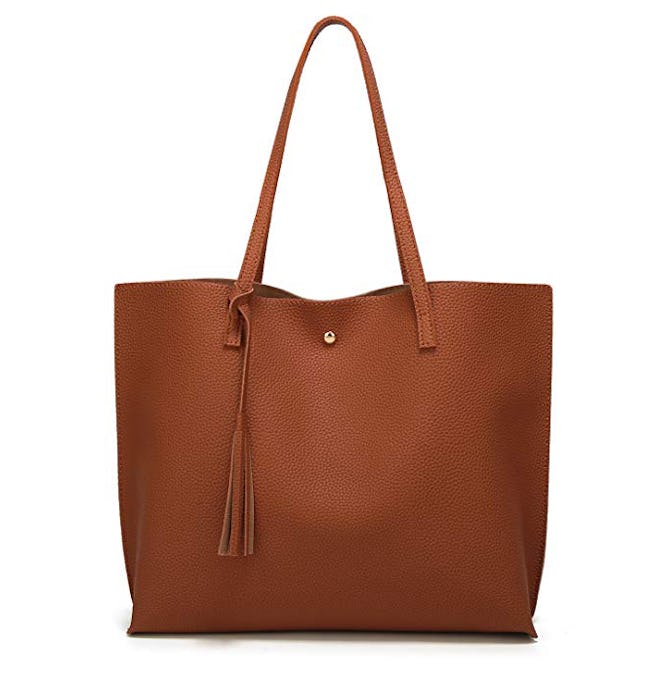 Faux Leather Tote Bag by Dreubea