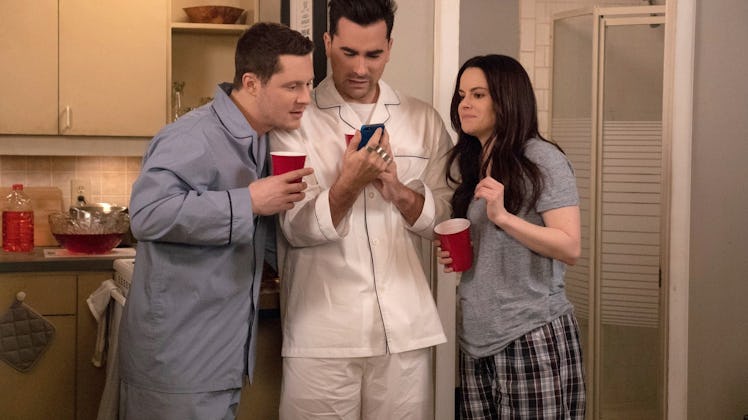 Cast of 'Schitt's Creek' possibly looking on Instagram