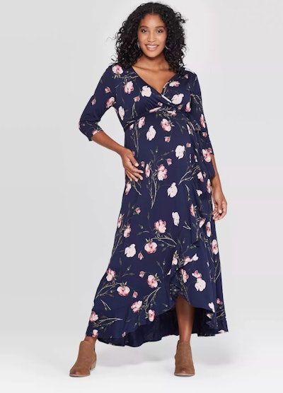 Isabel Maternity by Ingrid & Isabel™ Navy Floral Wrap Dress