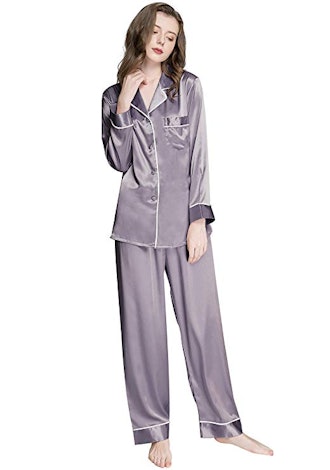 Lonxu Women's Satin Pajama Set