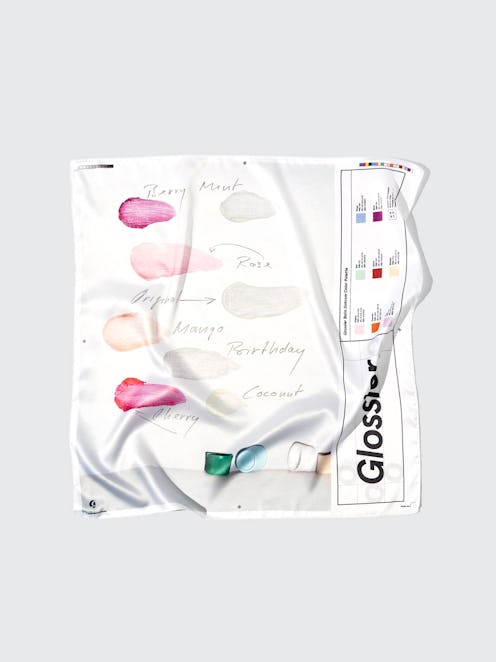 Glossier's new Balm Dotcom scarf makes it possible to wear your favorite beauty product all over