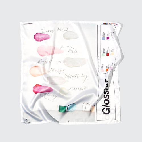 Glossier's new Balm Dotcom scarf makes it possible to wear your favorite beauty product all over