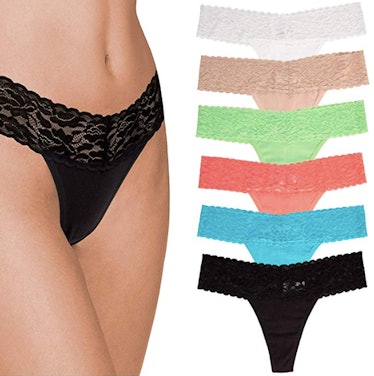 Jo & Bette Thong Lace Underwear (6-Pack)