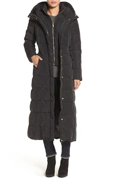 Water Repellent Quilted Coat with Inner Bib