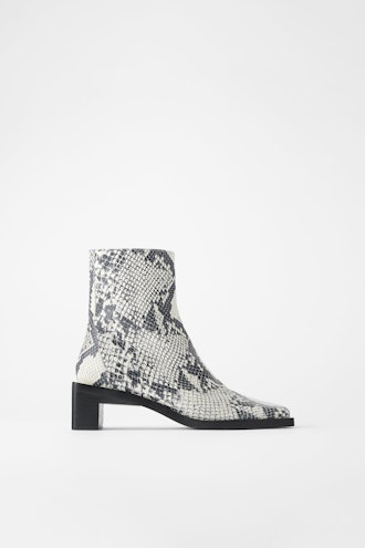 Heeled Square Toe Ankle Boots 