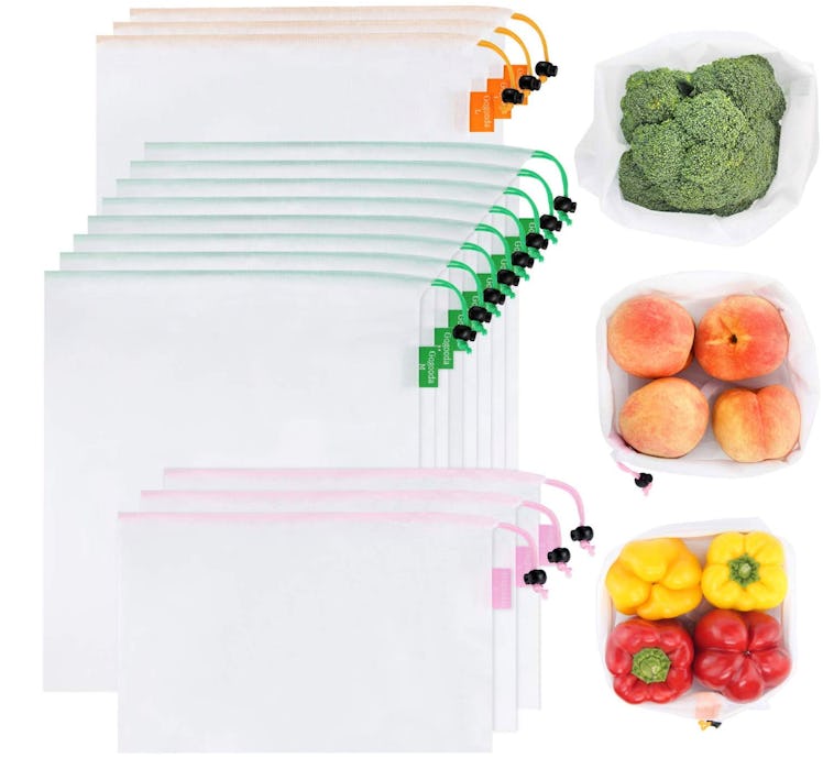 GOGOODA Premium Reusable Produce Bags (15-Piece Set)