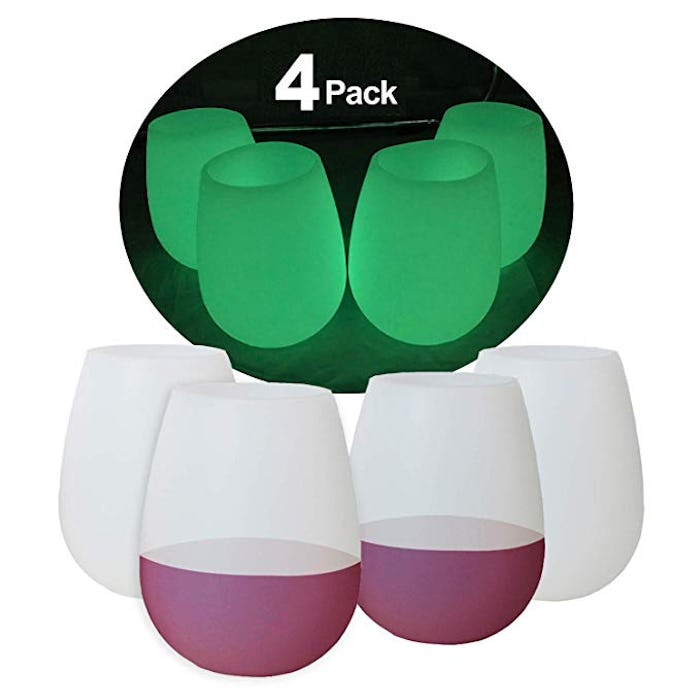 Mofason Silicone Glow in The Dark Wine Glasses 