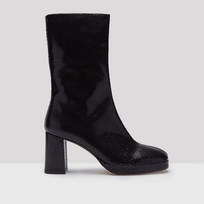 Carlota Black Snake Leather Boots