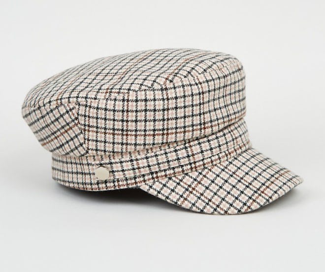 Off White Check Baker Boy Hat