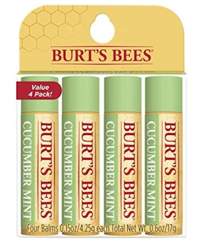 Burt's Bees 100% Natural Moisturizing Lip Balm, Cucumber Mint  (4-Pack)