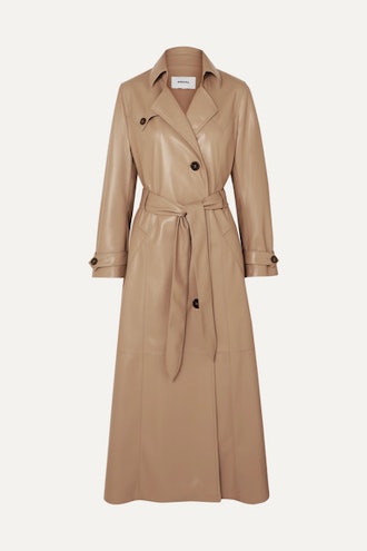 Chiara Belted Vegan Leather Trench Coat