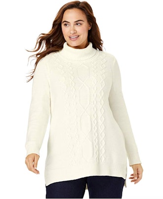 Woman Within Women's Plus Size Cowlneck Sweater