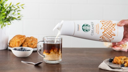 Starbucks creamers launched this summer in three flavors including caramel macchiato.