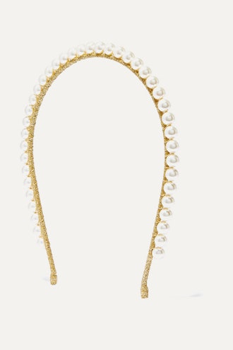 JENNIFER BEHR Brinn gold-tone Swarovski pearl headband