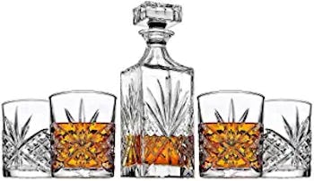 James Scott 5 Piece Crystal Decanter Set 