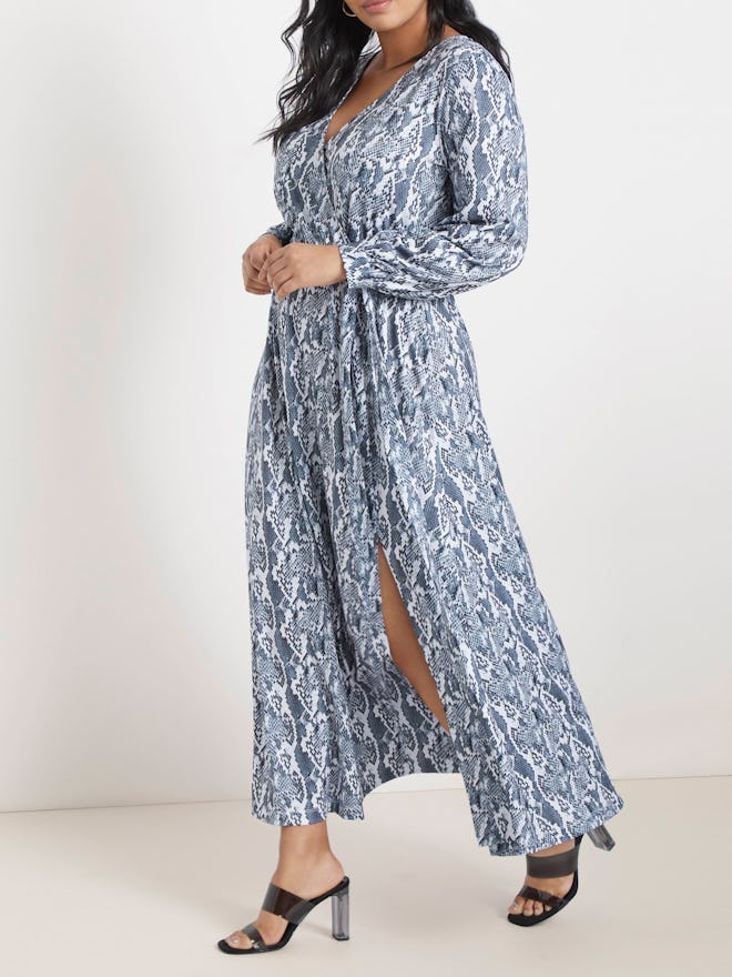 Eloquii Women's Plus Size Printed Maxi Dress