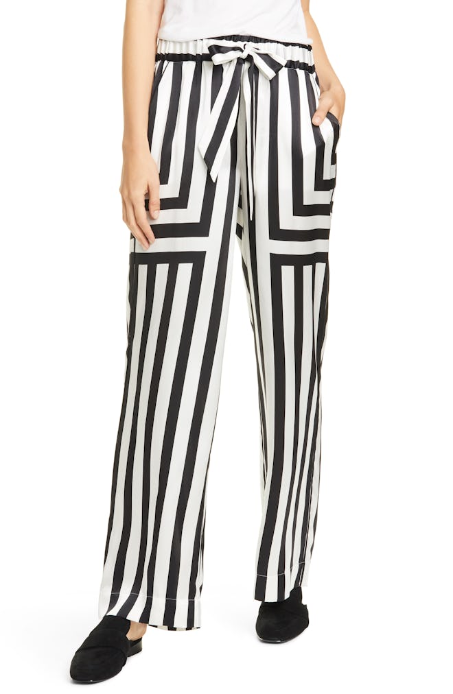 Mixed Stripe Silk PJ Pants