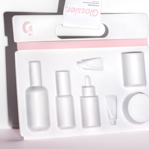 Glossier's new Skincare Edit and carrying case