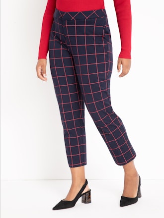 Eloquii Women's Plus Size 9-to-5 Windowpane Pant