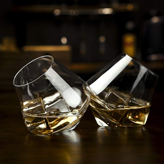 MyGift Tilted Crystal Tumblers (4-Piece)