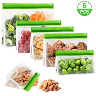 GLAMFIELDS Stand up Reusable Food Storage Bags (6-Pack)