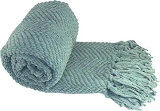 Home Soft Things Knitted Tweed Throw Couch Cover Blanket