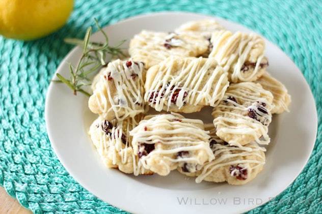 Unique rosemary and cherry shortbread cookies would taste great on National Cookie Day.