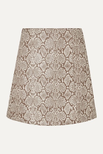 Snake-Effect Faux Leather Mini Skirt
