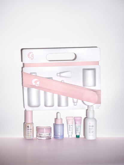 Products inside Glossier's new Skincare Edit