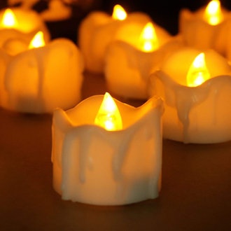 Youngerbaby Amber Yellow Flickering Flameless Candles (12-Pack) 