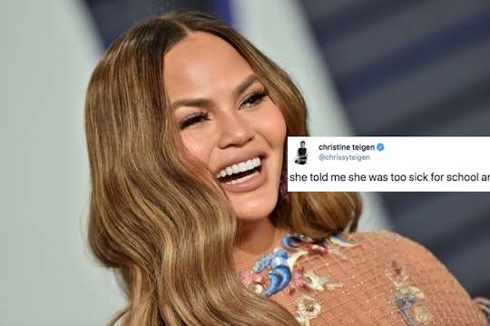 Chrissy Teigen's daughter tricked her into thinking she was too sick to go to school.