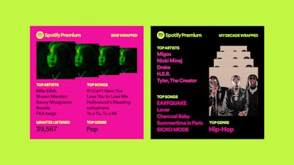 Spotify's 2019 Wrapped and Decade Wrapped playlists are now available.