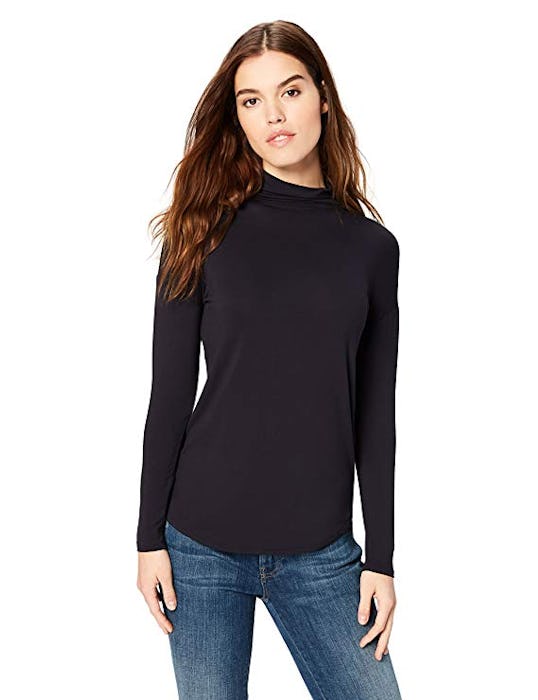 Daily Ritual Women's Jersey Long-Sleeve Funnel-Neck Shirt
