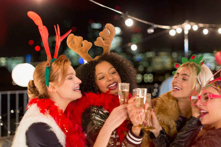 Four women at Christmas party