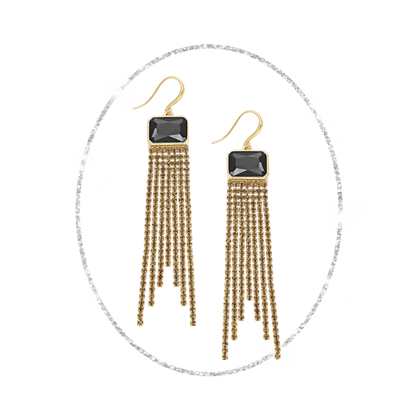 INC International Concepts INC Gold-Tone Multi-Rhinestone Fringe Linear Drop Earrings, Created For M...