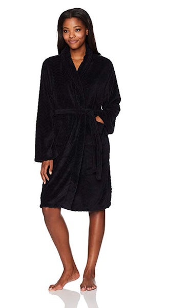 Hotel Spa Seven Apparel Herringbone-Textured Plush Robe