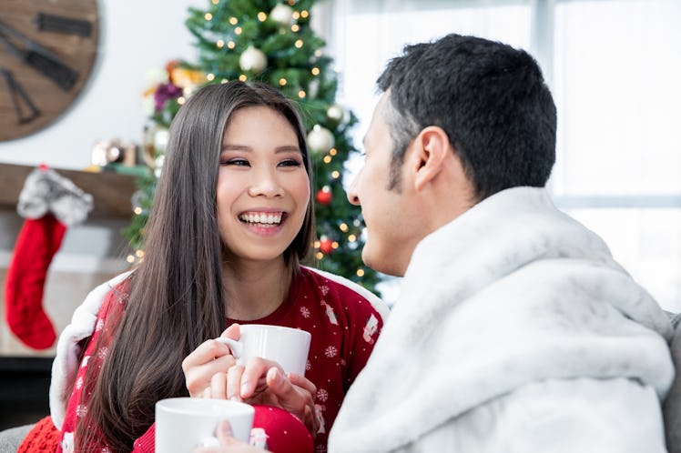 Couple on Christmas morning