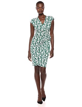 Lark & Ro Women's Classic Cap Sleeve Wrap Dress